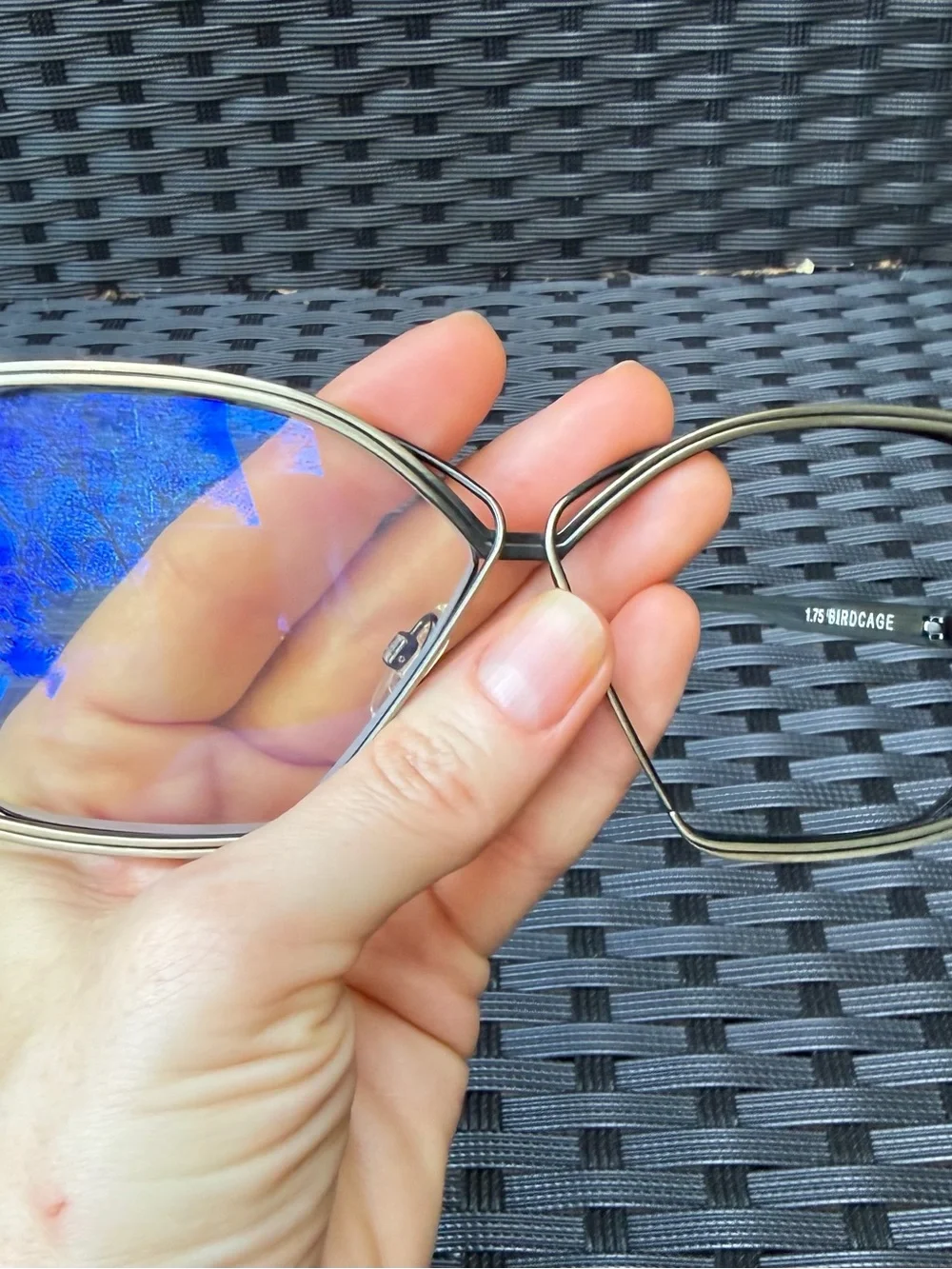 CADDIS Birdcage Eyeglass Frames 1.75 – Black / Clear – Frame Only